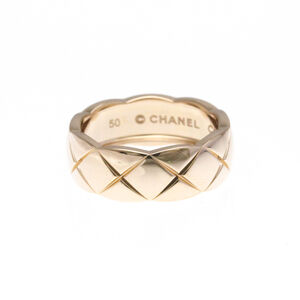 Chanel Coco Crush Ring Medium Size Pink Gold (18K) Fashion No Stone Band Ring...